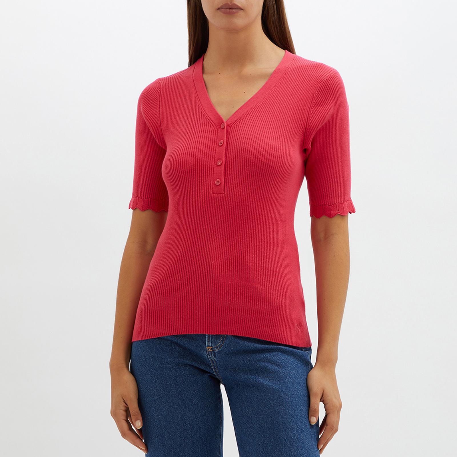 Pink Short Sleeve Knit Top - BrandAlley