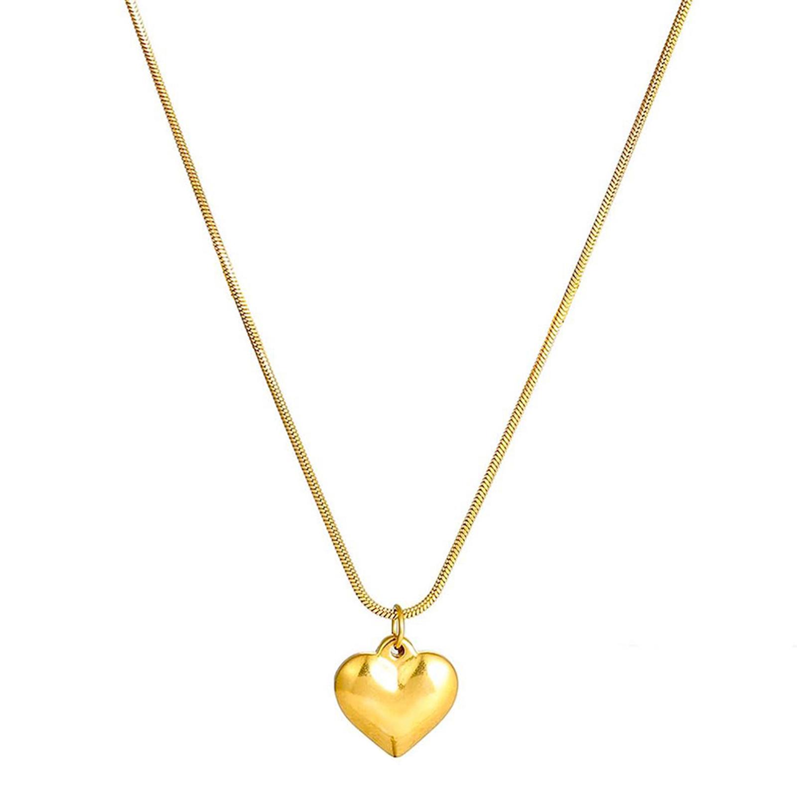 18k Gold Puffed Heart Necklace Brandalley