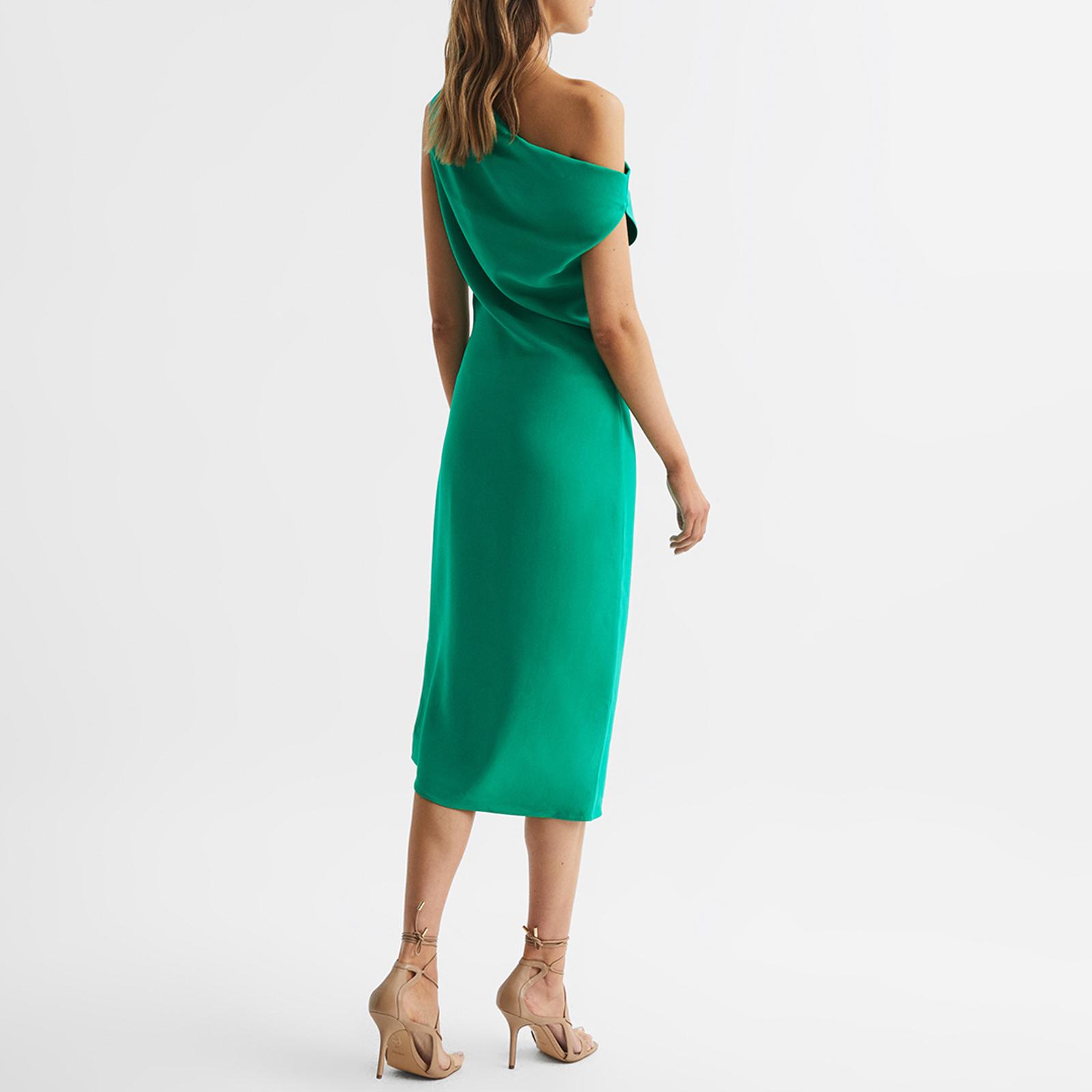 Green Zaria Off Shoulder Dress - BrandAlley