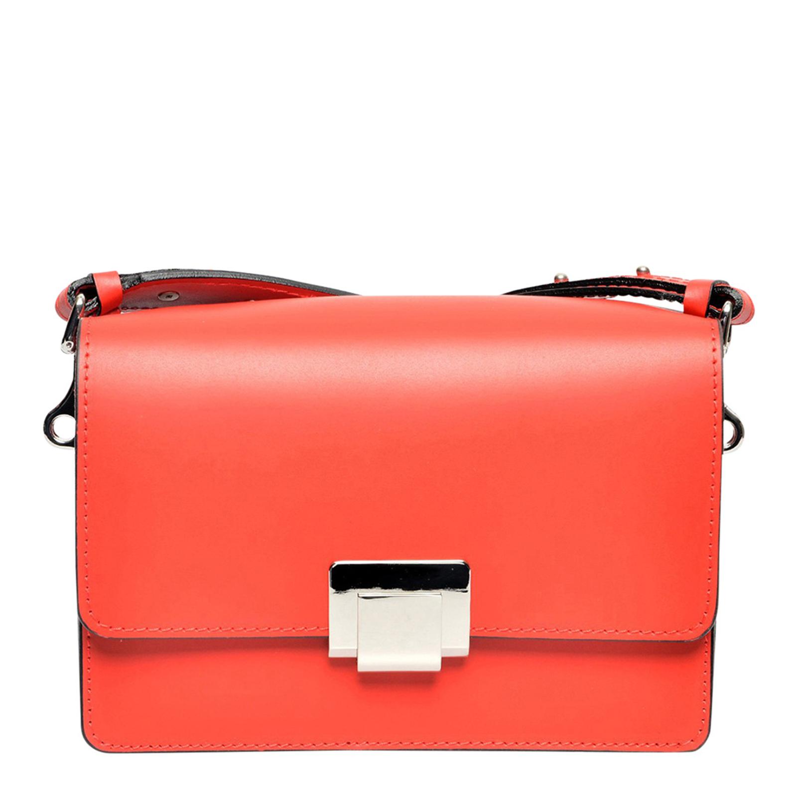 Red Italian Leather Crossbody Bag - BrandAlley