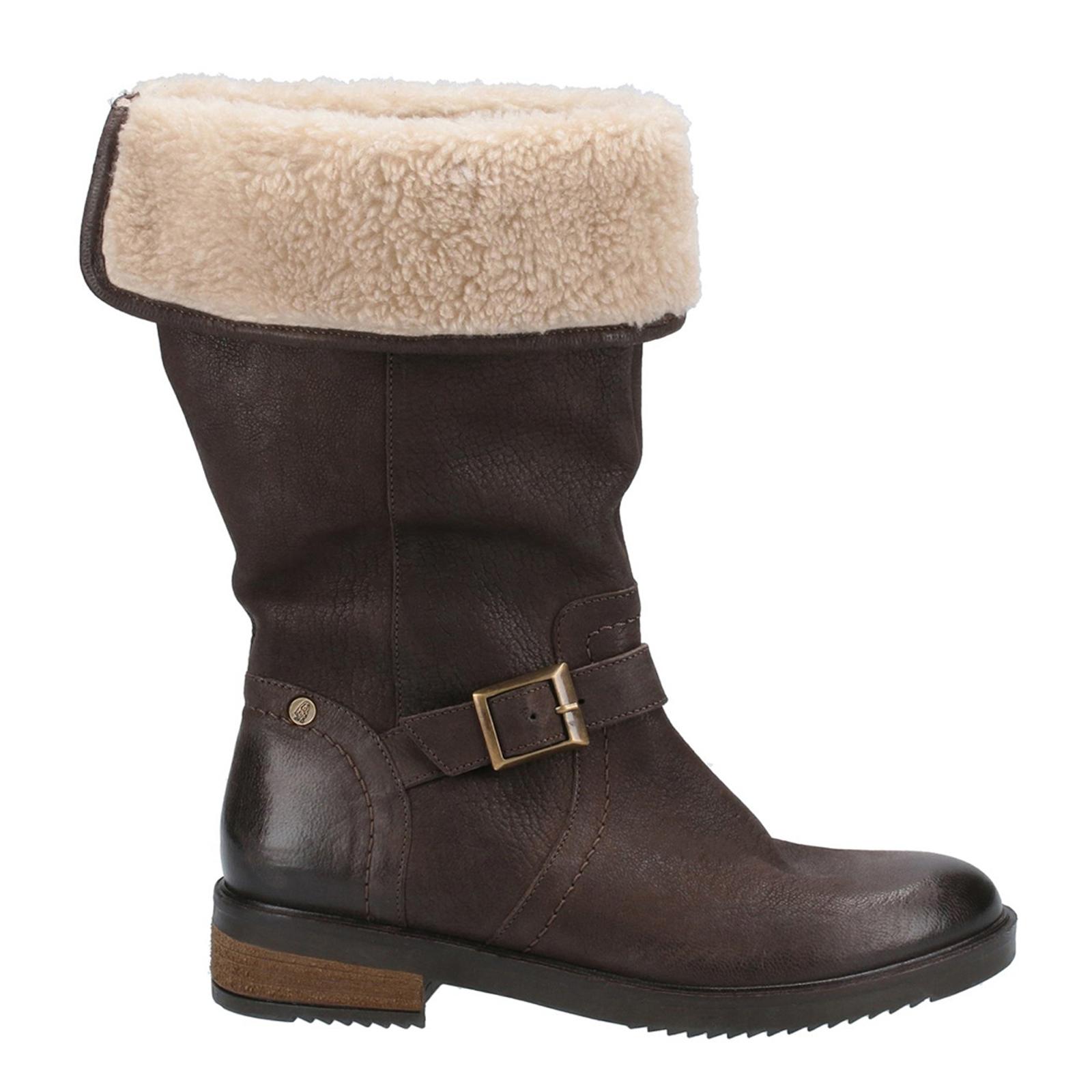 Brown Bonnie Leather Mid Boots - BrandAlley