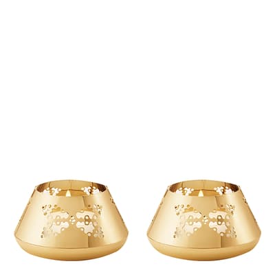 Tealight Set of 2 18KT Gold Plated