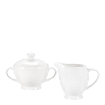 White Serendipity Fine Bone China Sugar & Creamer