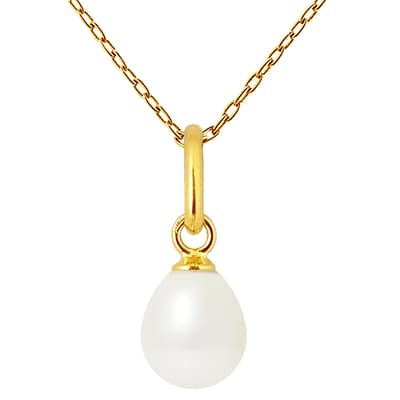 White Pearl Drop Necklace