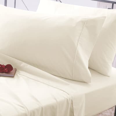 Easycare Double Fitted Sheet, Ivory