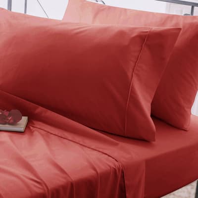 Easycare Superking Fitted Sheet, Red