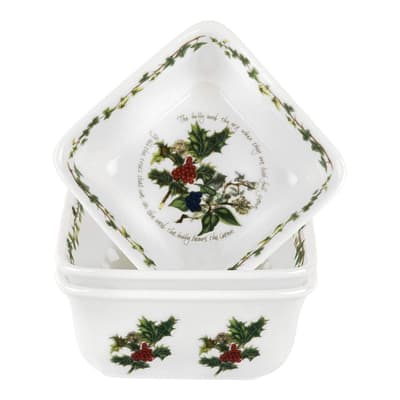 Set of 3 The Holly The Ivy Mini Square Dishes