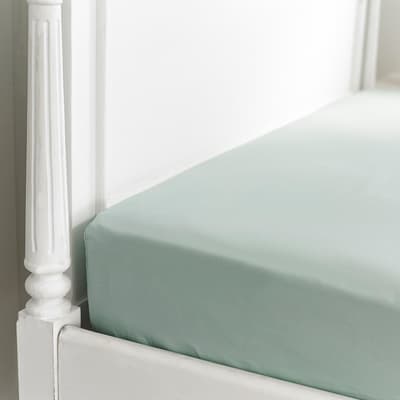 800TC Double Fitted Sheet, Duck Egg