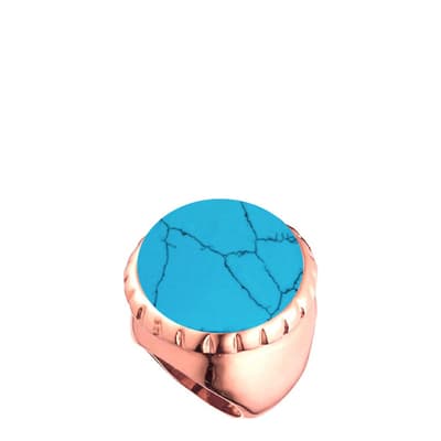 18k Rose Gold Plated Turquoise Statement Ring