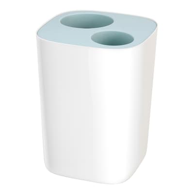 Split 8L Bathroom Bin, White/Blue