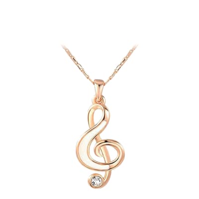 Music Note Necklace with Swarovski Crystals