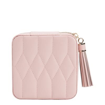 Rose Quartz Caroline Leather Zip Travel Case