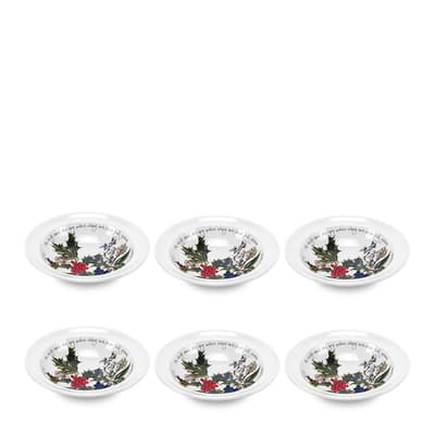 Set of 6 The Holly & The Ivy Dishes, 15cm