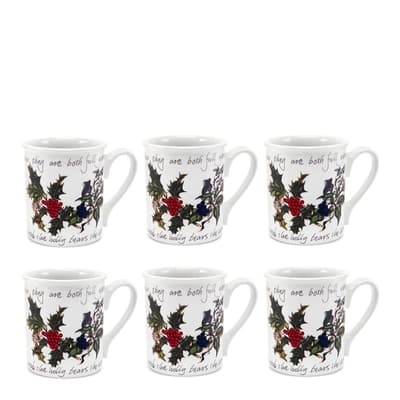 Set of 6 Holly & The Ivy Breakfast Mug