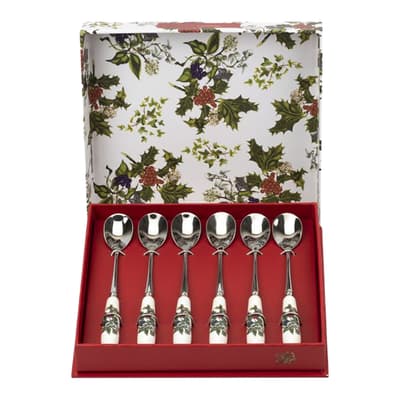 Set of 6 The Holly The Ivy Tea Spoons