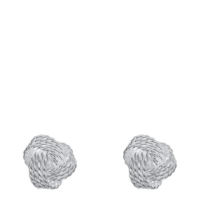 Silver Plated Chain Stud Earrings