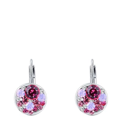 Platinum Plated Ruby Clip Earrings