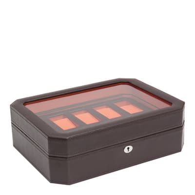 Brown/Orange Windsor 10 Piece Watch Box