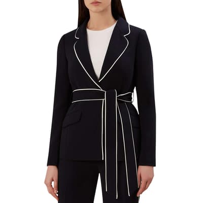 Navy Matha Belted Jacket