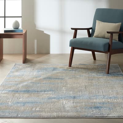 Rush Rug, Blue/Beige, 0.6x2.2m