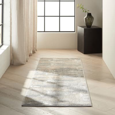 Rush 221x69cm Rug, Grey/Beige