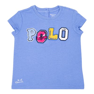 Baby Girl's Harbour Island Blue Logo Tee