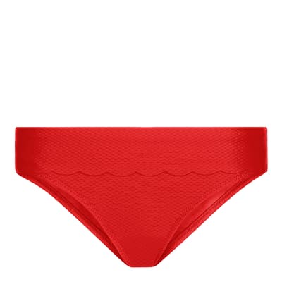 Red Pampelonne Scallop Foldover Bottom