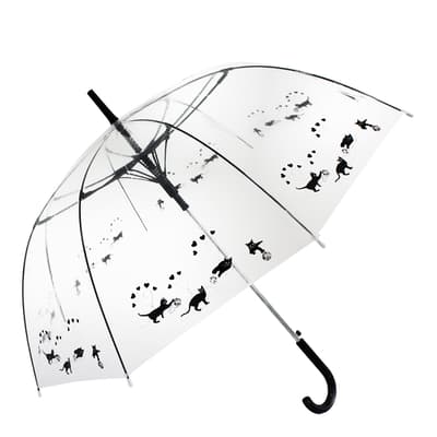 Black Cats Straight Transparent Umbrella