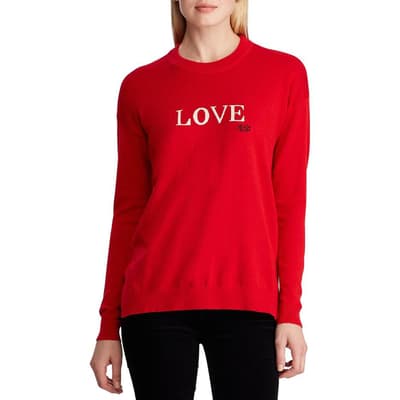 Red Jardot Cotton Blend Jumper