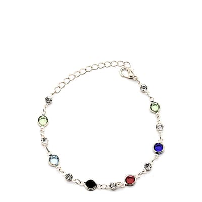 Silver Plated Multi Gemstone Bracelet