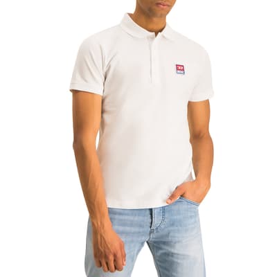 White T-Kal Patch Polo Shirt