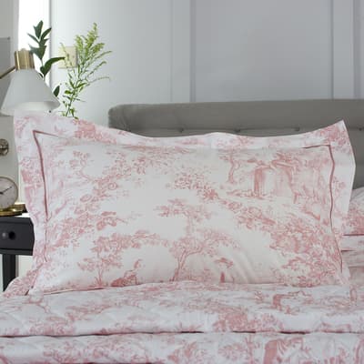 Toile De Jouy Pair of Oxford Pillowcases, Pink