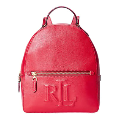 Red Pebbled Leather Backpack