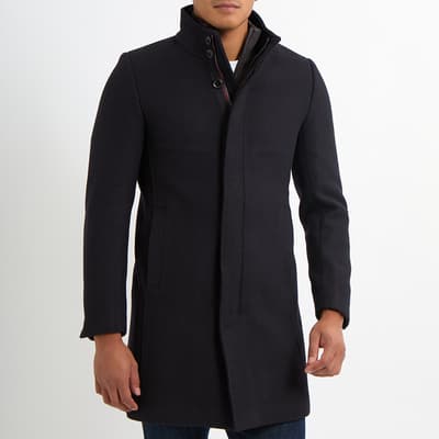 Navy Classic Wool Blend Coat