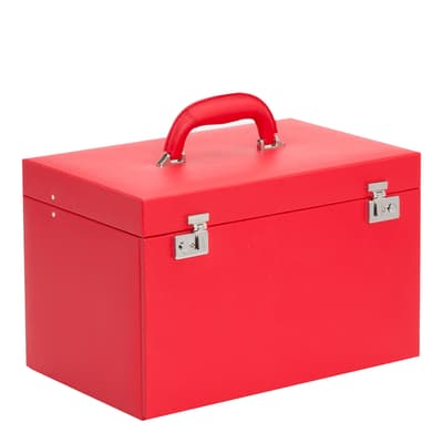 Red Heritage Jewellery Leather Armoire Storage Box