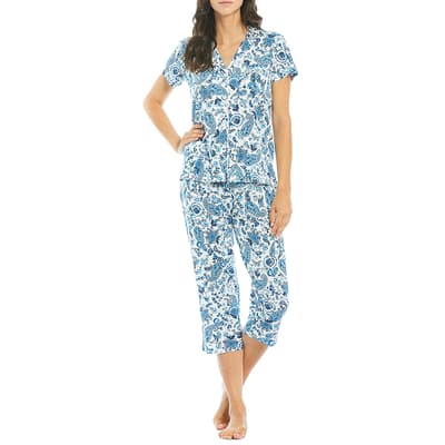 Paisley Cotton Blend Capri Pyjama Set