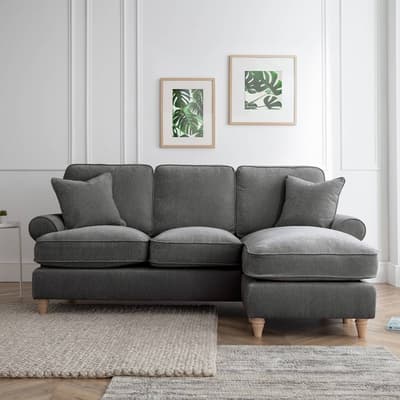SAVE  £1050 - The Bromfield Right Hand Chaise Sofa, Manhattan Charcoal