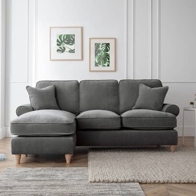 SAVE  £1050 - The Bromfield Left Hand Chaise Sofa, Manhattan Charcoal