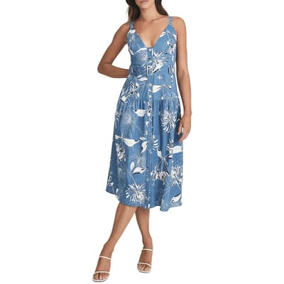 Blue Noah Printed Midi Dress