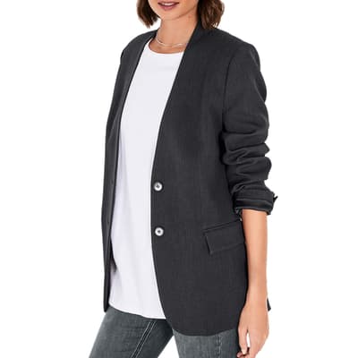 Charcoal Bronte Collarless Blazer