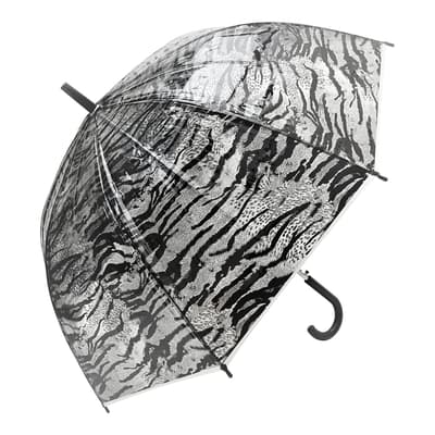 Black Grey Tiger Print Umbrella