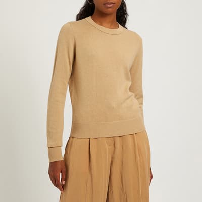 Camel Cashmere Blend Crew Neck Jumper