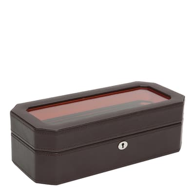 Brown/Orange Windsor 5 Piece Watch Box