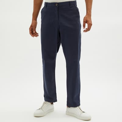 Navy Cotton Chino Trousers