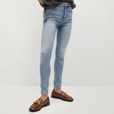 Light Wash High-Waist Skinny Jeans