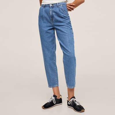 Denim Darted Slouchy Jeans