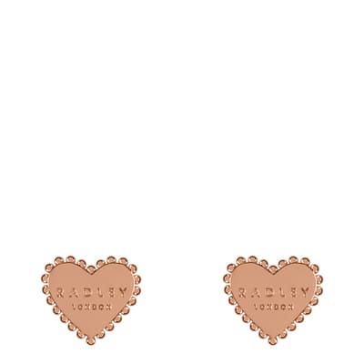 18ct Rose Gold Radley Love Heart Earrings