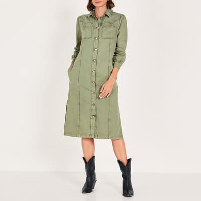 Green Caroline Denim Dress