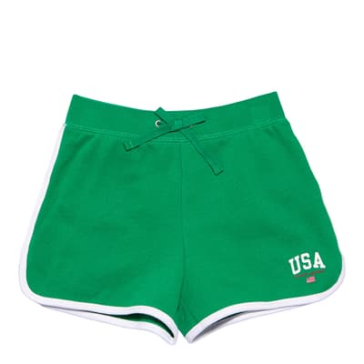 Younger Girl's Green Magic Fleece Shorts