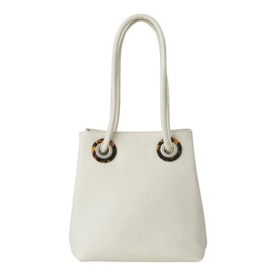 White Mabel Tort Eyelet Bag